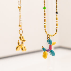 Wholesale colorful oil drop enamel not fade oil painting dog necklace