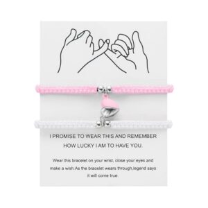 Pink and white woven magnetic love heart