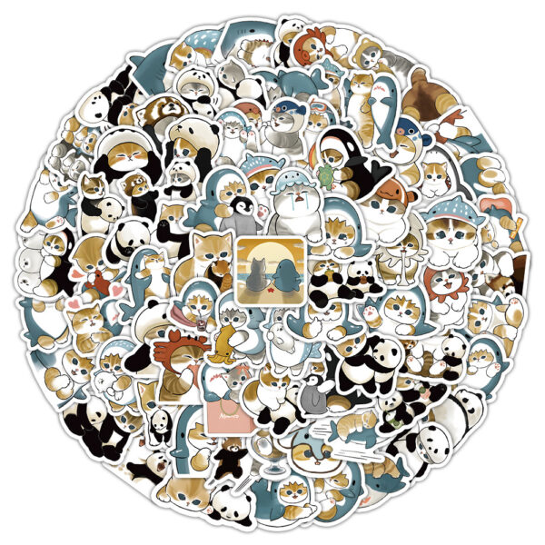 Wholesale 100 Cartoon Cute Kittens and Puppies Waterproof Vinyl Stickers