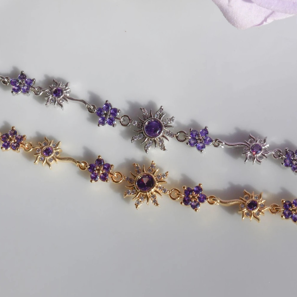 Wholesale Sweet Flower Cute Purple Suower Bracelet