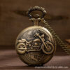 Wholesale Vintage bronze motorcycle carved flip cover watch