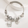 O1CN01ErbCcx2LDsbCkFeBm_2206398079659-0-cib Wholesale Diamond studded bead bear heart-shaped stainless steel bracelet