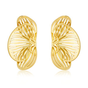 Wholesale Golden geometric butterfly hollow earrings