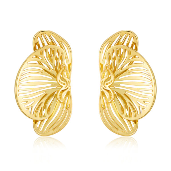 Wholesale Golden geometric butterfly hollow earrings