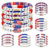 Wholesale Independence Day Surfing Style Flag Beaded Bracelet