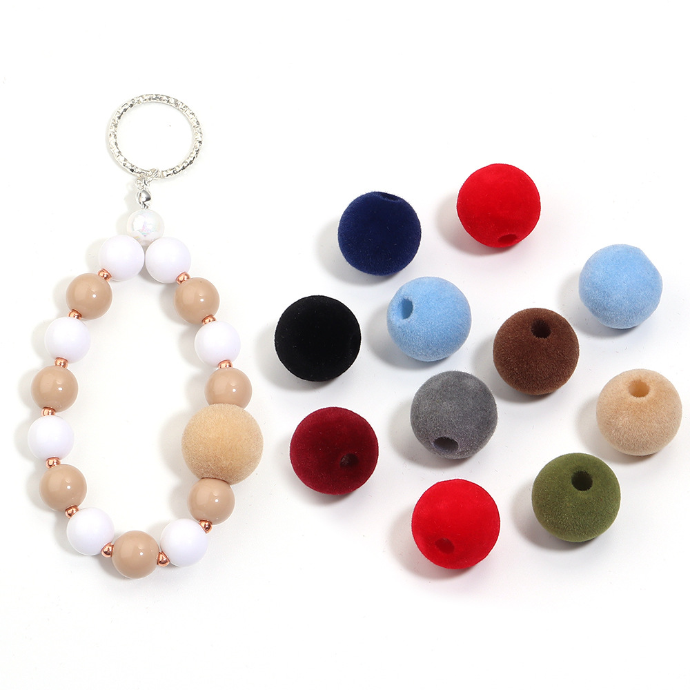 Wholesale Acrylic Christmas Series Peach Heart Large Hole Beads