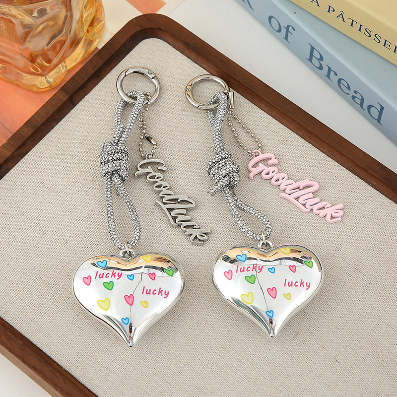 Wholesale Graiti Love Colored Letter Sier Plated Metal Keychain