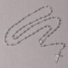 Wholesale 5mm silver prayer bead cross pendant necklace