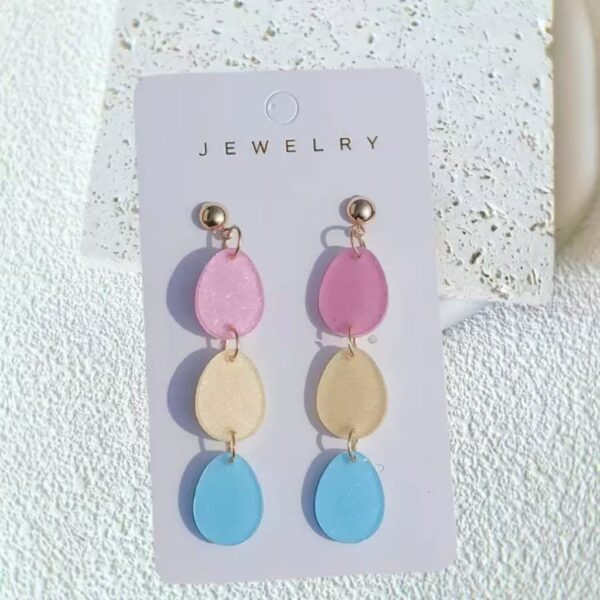Wholesale r Easter Egg Three-Piece Easter Earrings Acrylic Multi-Color