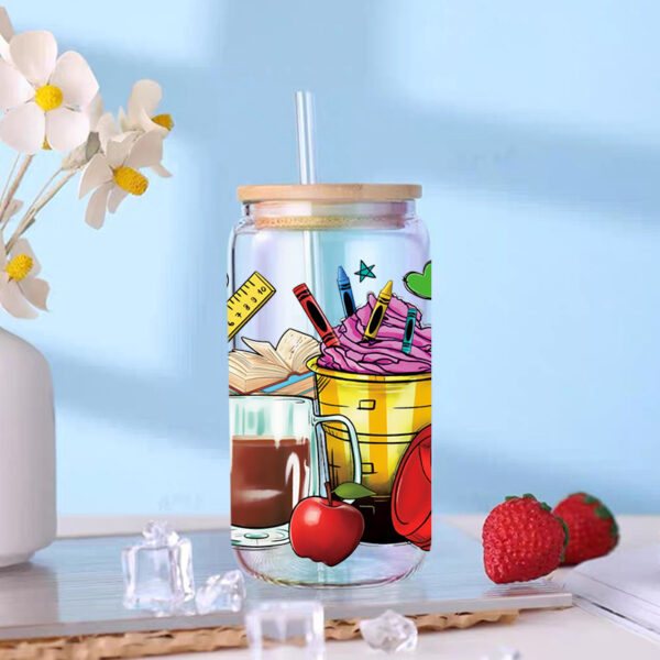 Wholesale Cute Cartoon Teacher Theme Drink 16oz Cup UV DTF Wraps