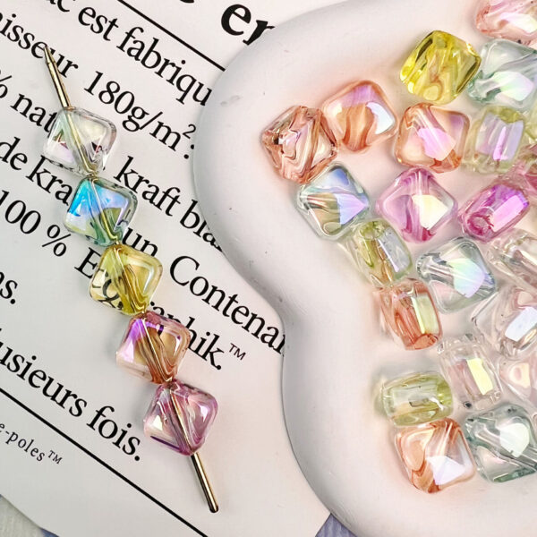 Wholesale 10pcs colored sugar cube geometric element acrylic beads