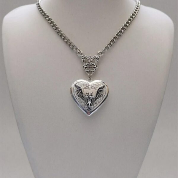 Wholesale Mini Silver Heart Photo Box Stainless Steel Necklace