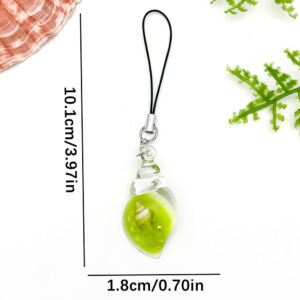 Er1928-transparent green resin ocean conch mobile phone rope-4g [1 piece]