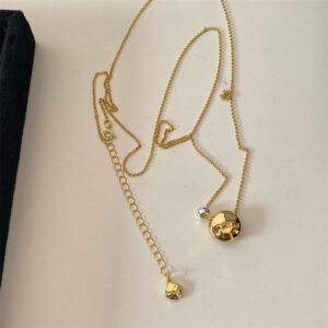 Gold chain silver beads 0244