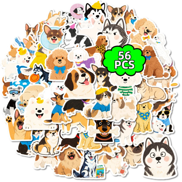Wholesale 56 Cute Hand-Drawn Cartoon Dog Stickers