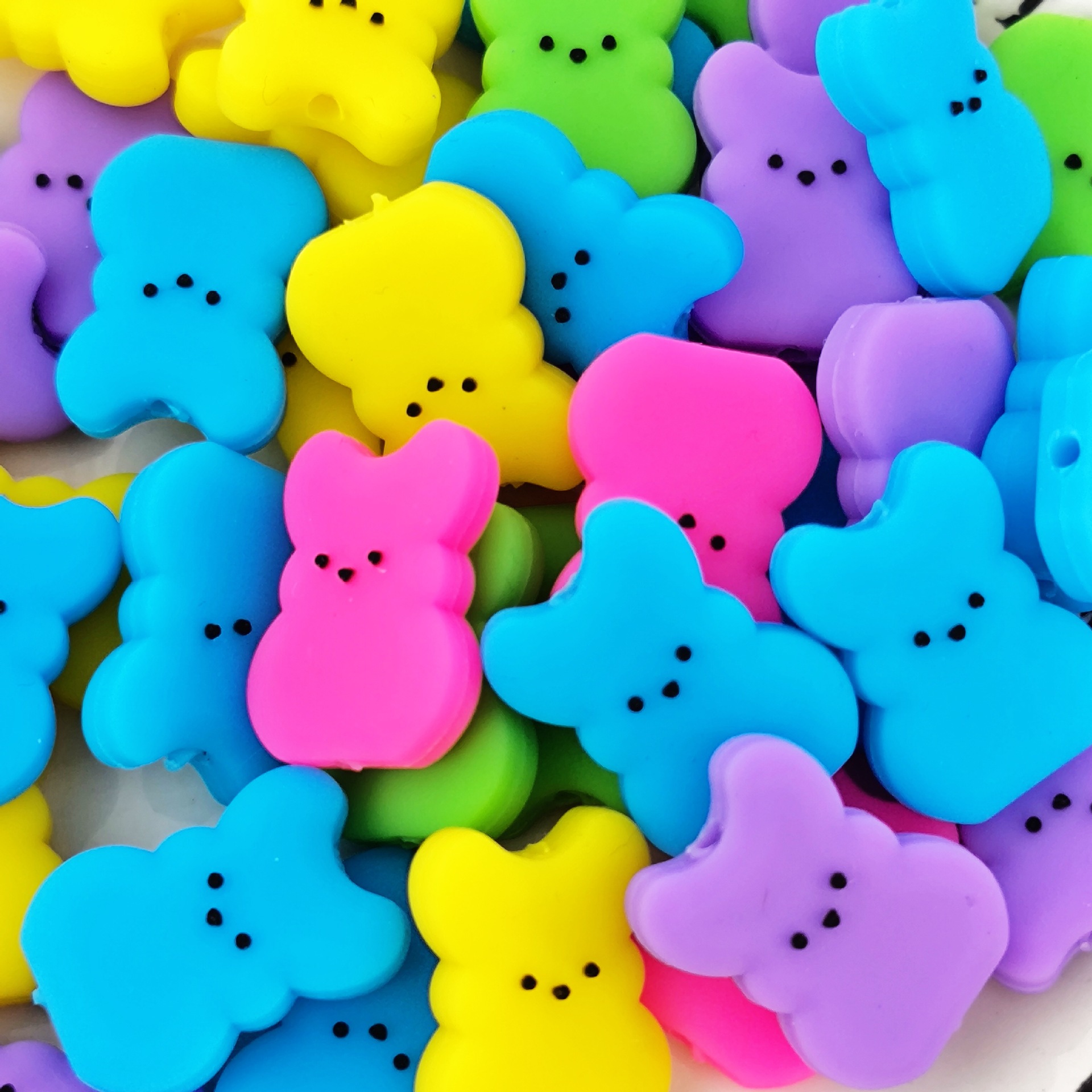 Wholesale Cross-border explosions Easter bunny silicone beads TK live Amazon diy string pen beads aessories