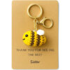 Wholesale Handmade Crocheted Yarn Cartoon Bee Keychain