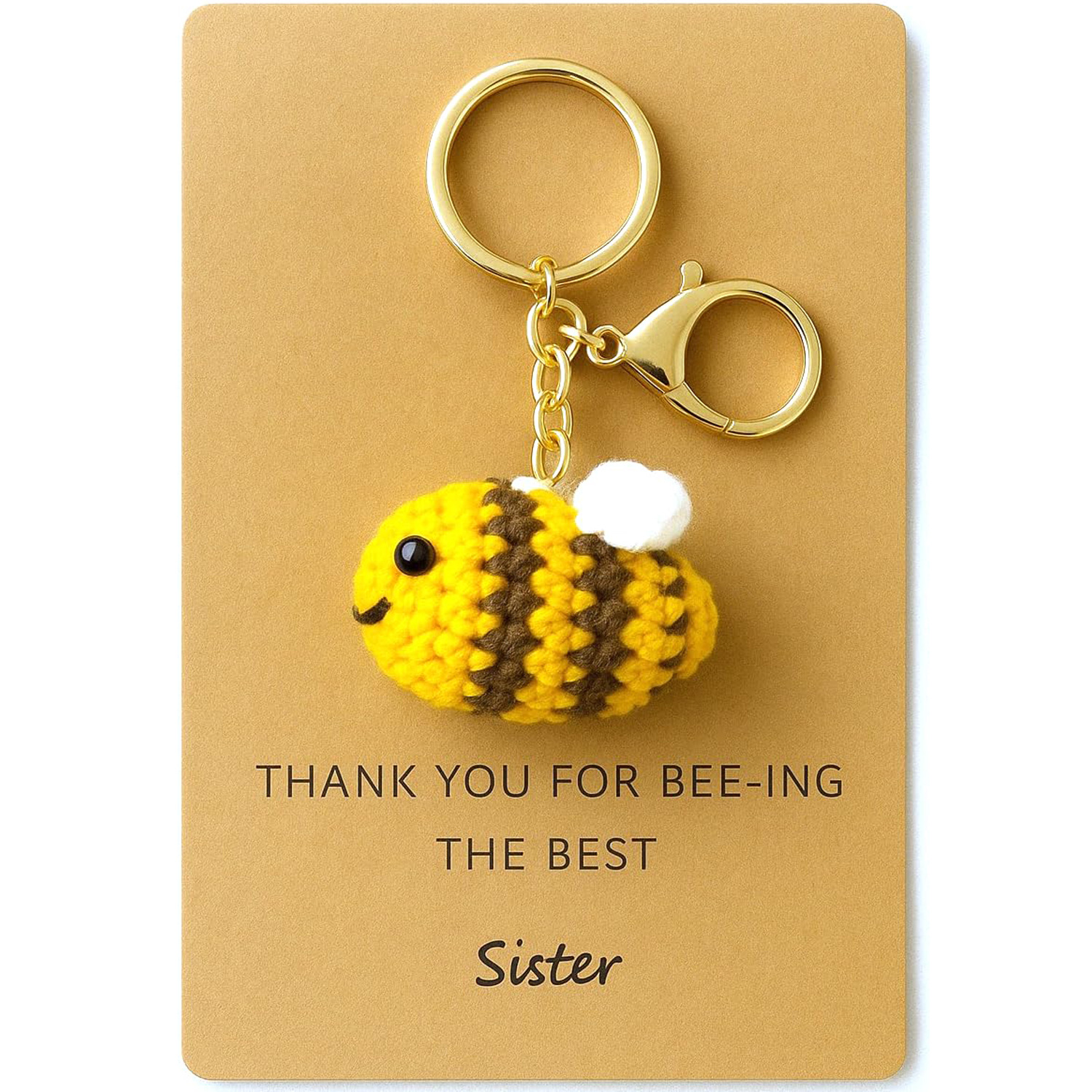 Wholesale Handmade Crocheted Yarn Cartoon Bee Keychain