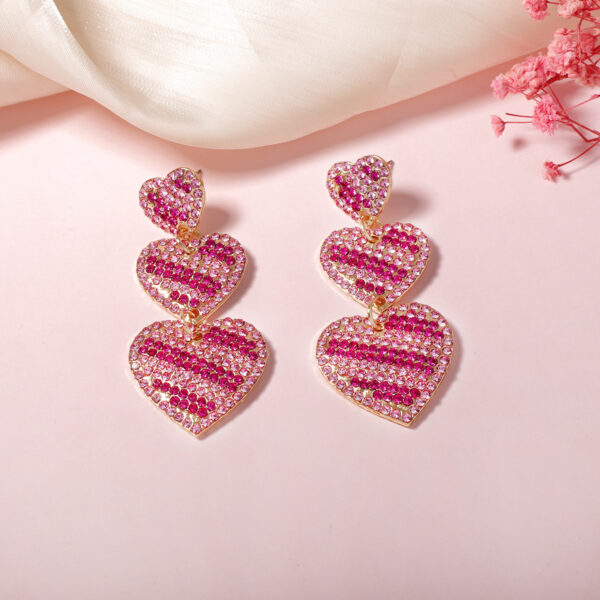 Wholesale Love Full Diamond Valentine's Day Acrylic Earrings
