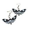 Wholesale acrylic black dark skull moth insect butterfly earrings