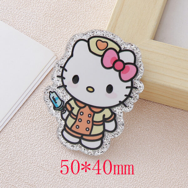 Wholesale Cartoon medical sta character DIY sequin glitter acrylic stickers OLY Exclusive
