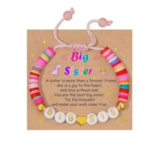 Big heart sis colorful polymer clay + big sister card