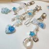 Wholesale Blue Sparkling Pink Love Flower Bow Keychain