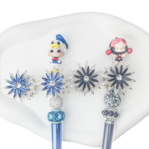 Snowflake blue double-sided turning (1 piece