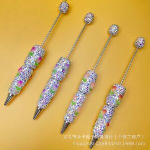 Wholesale Tulip Theme Full Diamond DIY Fancy Beadable Pens