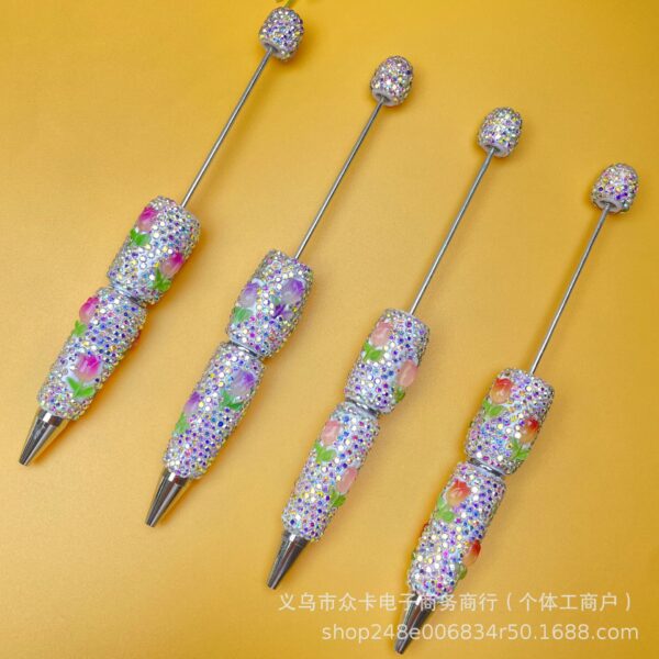 Wholesale Tulip Theme Full Diamond DIY Fancy Beadable Pens