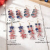 Wholesale Independence Day Anniversary Love Star Spangled Banner Acrylic Earrings