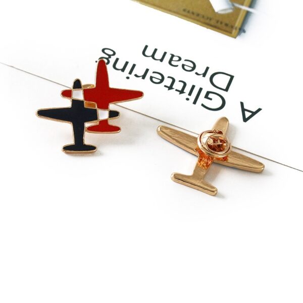 Wholesale Aircraft colored striped drip oil brooch