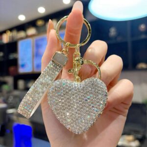 Fully diamond-studded heart (white) / 5*4.5