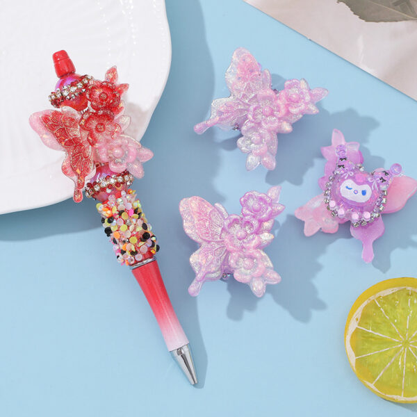 Wholesale 10pcs cartoon bead pen butterfly loose beads accessories