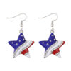 Wholesale Geometric pentagram Independence Day flag earrings