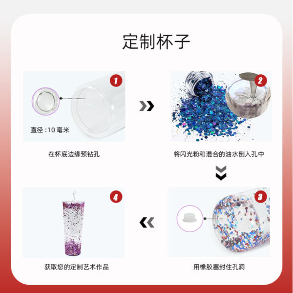 Wholesale Cross-Border New Product Double-Layer Punched 24oz Plastic Cup Flat Lid Acrylic Office Transparent Straw Cup Custom Pattern