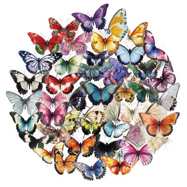 Wholesale 50pcs Colorful Elegant Butterfly Series