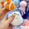 Wholesale Press and release colorful ocean cute animal plush keychain