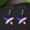 Wholesale Geometric pentagram Independence Day flag earrings