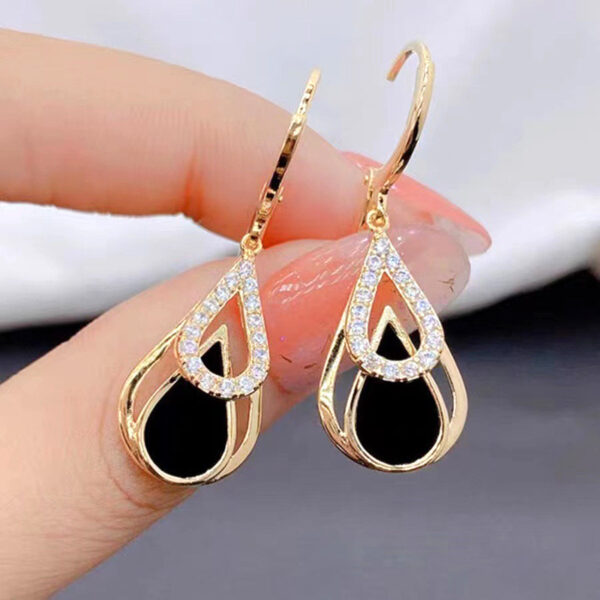 O1CN01FKjo0D1tqWo6X7AH7_2218771105953-0-cib Wholesale Fashionable Stylish Black Water Drop Earrings Luxury Gift Earrings