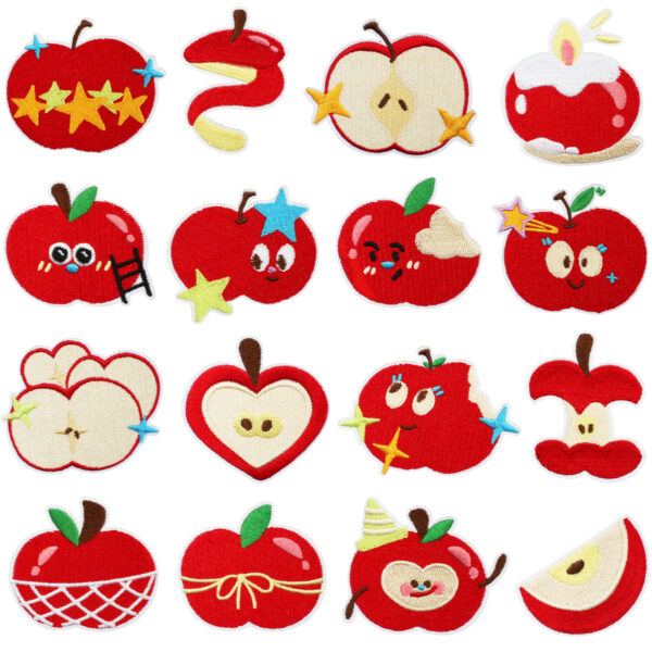 Wholesale Cartoon Apple Embroidered Fabric Patch Apple Cake Patch
