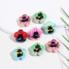 Wholesale 10pcs 20mm double-sided color cartoon black cat flower acrylic beads