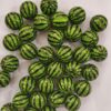 Wholesale 5pcs 20MM Acrylic Green Watermelon Print Beads