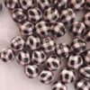 Wholesale 5pcs 20MM White Pink and Black Plaid Printed Beads