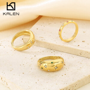 O1CN01FTVZJN1xqJ2KV18jR_2419396494-0-cib Wholesale Single row diamond studded colorful octagonal star stainless steel ring