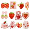 Wholesale Cute Pink Strawberry Cloth Patch Bear Ice Cream Embroidery DIY Patches
