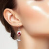 Wholesale Red wine glass and red rose earrings, Valentine's Day acrylic earrings