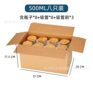 16oz pearl cotton 8-pack + bamboo lid + straw / 401-500ml