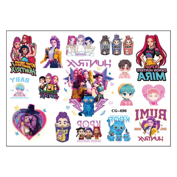 Wholesale Girl gro temrary tattoo stickers, cartoon temrary tattoo stickers for chilen