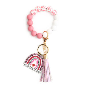 6 # Cow pattern pink tassel